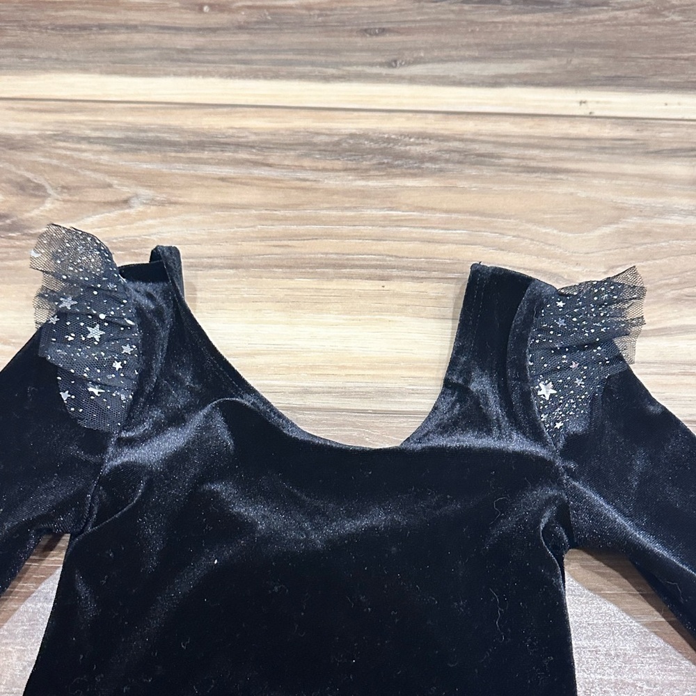 Noralee Black Star Long Sleeve Leotard Size 2T LIKE NEW - Picture 2 of 7